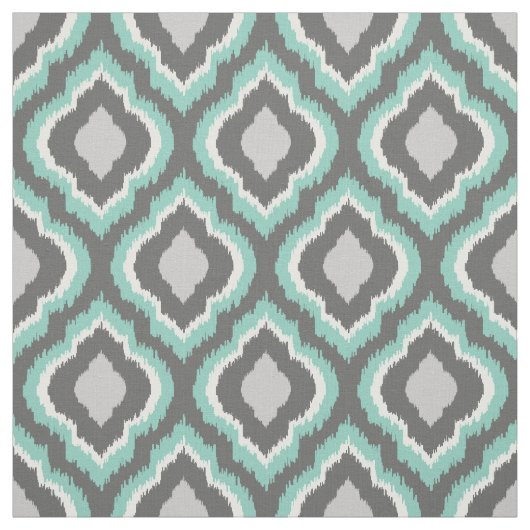 Tissu Aqua et Grey Ikat marocain (Échantillon)