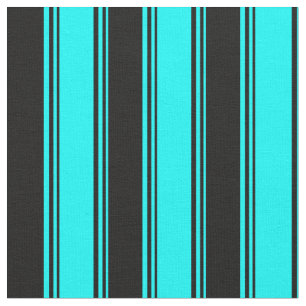 Tissu Aqua et Motif de couleur noire