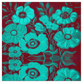 Tissu Aqua et Red Fall Fabric (Fermer)
