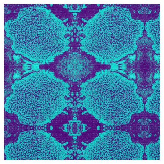 Tissu Aqua Floral Fabric (Échantillon)