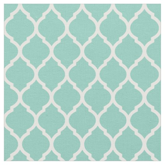Tissu Aqua Maroc Quatrefoil (Fermer)