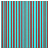 Tissu Aqua & Motif rouge foncé à rayures (Échantillon)