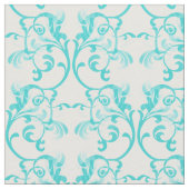 Tissu Aqua Parisian Damask Pattern Fabric (Fermer)