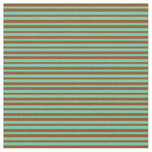 Tissu Aquamarine et Motif Brown