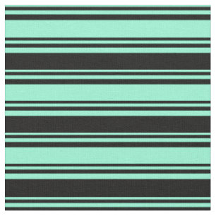 Tissu Aquamarine et Motif noir