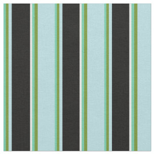 Tissu Aquamarine, Vert, Bleu Poudre, Noir & Blanc