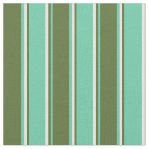 Tissu Aquamarine, vert foncé et blanc