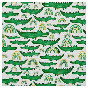 Tissu Aquarelle Alligator Crocodile Enfants Reptile