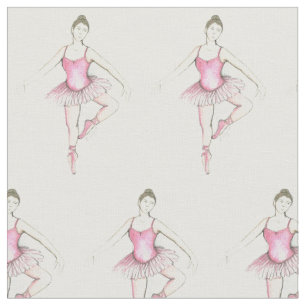Tissu Aquarelle Ballerina Ballet Classe de danse Pink Tu