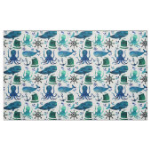Tissu Aquarelle bleu marine Poisson marin de requin-octo (Fat Quarter)