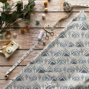 Tissu Aquarelle bleue et blanche Carrelage marocain Moti