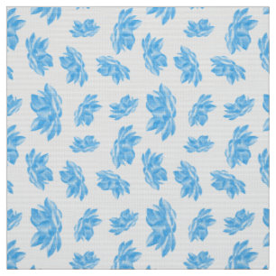 Tissu Aquarelle bleue Lotus Flower Motif