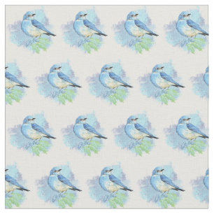 Tissu Aquarelle Bluebird Garden Oiseau Art