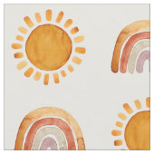 Tissu Aquarelle Boho Earthy Rainbow et Sun  (Fermer)