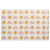 Tissu Aquarelle Boho Earthy Rainbow et Sun  (Fat Quarter)