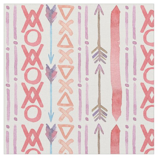 Tissu Aquarelle Boho Pink Bold (Fermer)