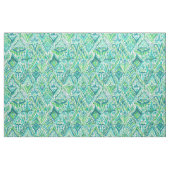 Tissu Aquarelle chic TRIBALE de Boho Ikat de TEMPLE vert (Yard)