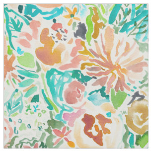 Tissu Aquarelle colorée FLORALE de SANTA CRUZ