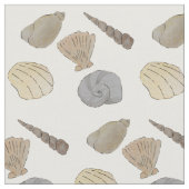 Tissu Aquarelle côtière Coques marines (Fermer)