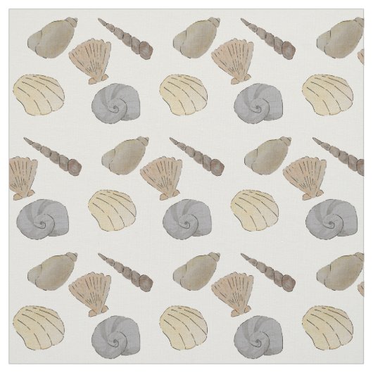 Tissu Aquarelle côtière Coques marines (Échantillon)