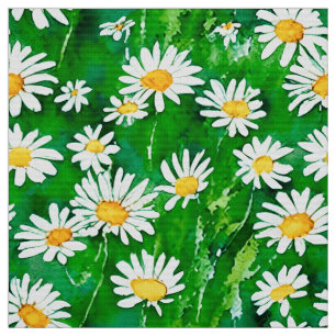 Tissu Aquarelle dans un champ vert