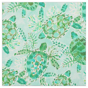 Tissu Aquarelle d'Aqua de vert de FLOTTEUR de TORTUE
