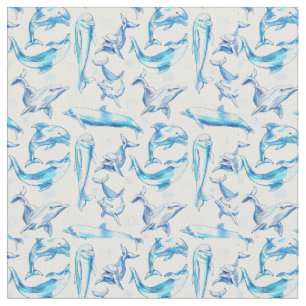 Tissu aquarelle dauphin poisson sans soudure motif, daup