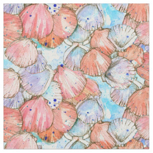 Tissu Aquarelle de fond de la mer de Saint-Jacques