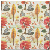 Tissu Aquarelle de lapin de bois (Échantillon)