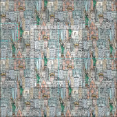 Tissu aquarelle de New York (Carreau)