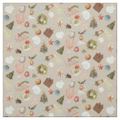 Tissu Aquarelle de Noël de l'île tropicale (Échantillon)