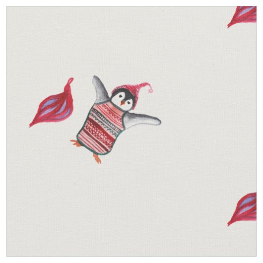 Tissu Aquarelle de pingouin (Fermer)
