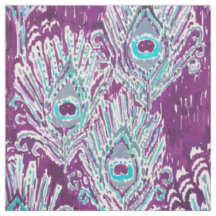 Tissu Aquarelle de prune de plume de Peacocky
