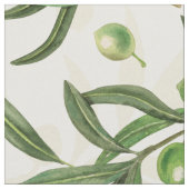 Tissu Aquarelle des branches d'olive (Fermer)