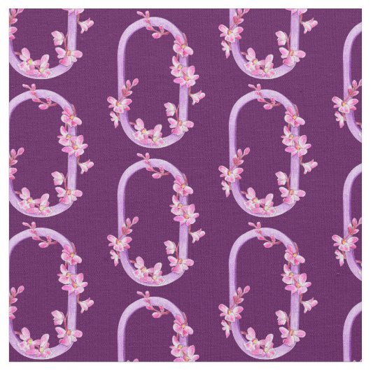 Tissu Aquarelle fleurie de l'orchidée violette initiale (Fermer)