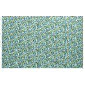 Tissu Aquarelle fleurs bleues blanches (Yard)