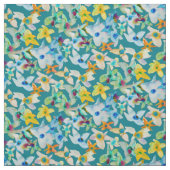 Tissu Aquarelle fleurs bleues blanches (Échantillon)
