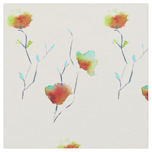 Tissu Aquarelle florale moderne d'art Abstrait (Fermer)