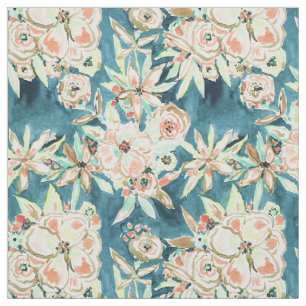 Tissu Aquarelle foncée Boho de CHAHUT floral
