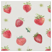 Tissu Aquarelle Fruits fraises et fleurs fraises (Fermer)