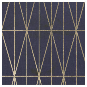 Tissu Aquarelle géométrique de bleu marine de triangle