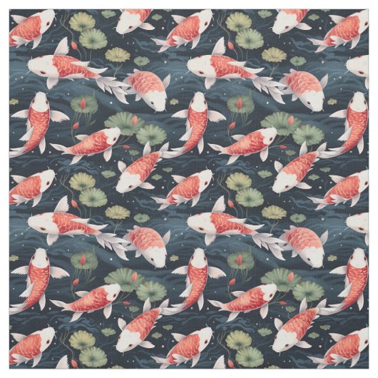 Tissu Aquarelle Koi Pond (Échantillon)