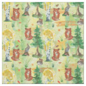 Tissu Aquarelle Lapin, Hérisson, renard (Échantillon)