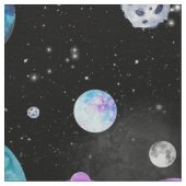 Tissu Aquarelle Les planètes spatiales Galaxy (Détail)