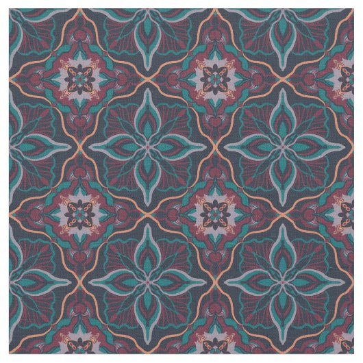 Tissu Aquarelle Marocaine moderne Tile géométrique (Fermer)