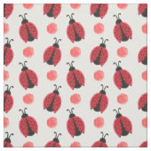 Tissu aquarelle mignon rouge ladybugs à petits pois (Échantillon)