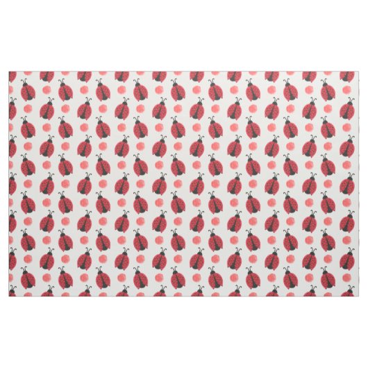 Tissu aquarelle mignon rouge ladybugs à petits pois (Fat Quarter)