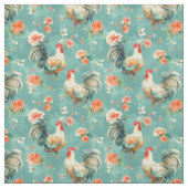 Tissu Aquarelle mignonne Poulets floraux (Échantillon)