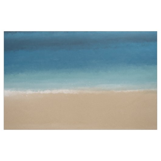 Tissu Aquarelle moderne Gold Blue Beach (Yard)