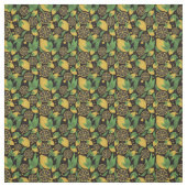 Tissu Aquarelle Motif de fruits de citron noir (Échantillon)
